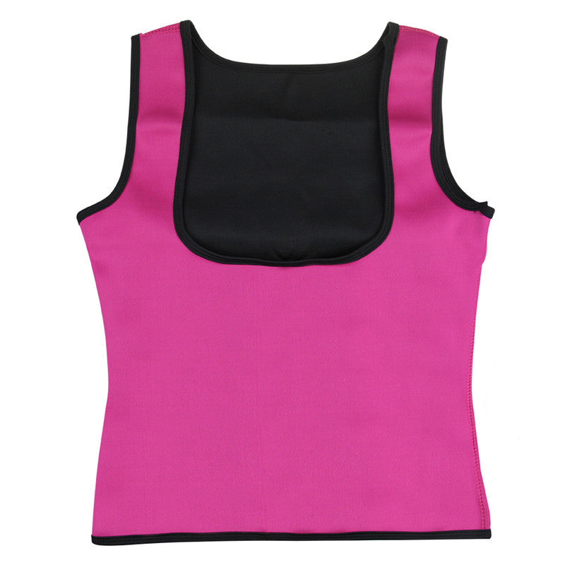 Neoprene body shaper vest showcasing slimming design and sweat-absorbing material for effective weight loss during workouts.