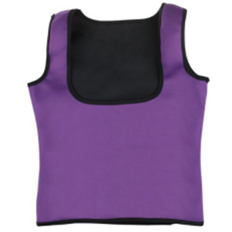 Neoprene body shaper vest showcasing slimming design and sweat-absorbing material for effective weight loss during workouts.
