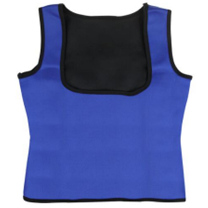 Neoprene body shaper vest showcasing slimming design and sweat-absorbing material for effective weight loss during workouts.