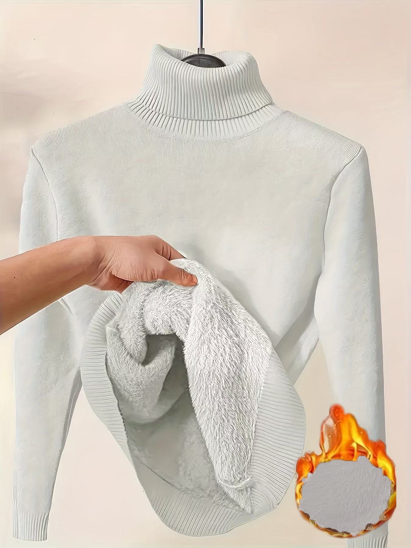 Turtle Neck Winter Sweater Women Elegant Thick Warm Pullover Knitwear
