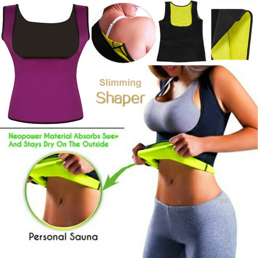 Neoprene body shaper vest showcasing slimming design and sweat-absorbing material for effective weight loss during workouts.